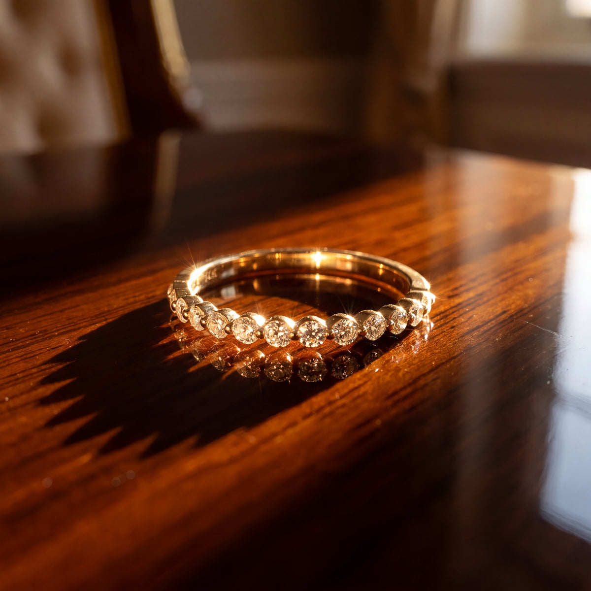 0.35 ct Diamond Scalloped Eternity Ring in 14K Yellow Gold