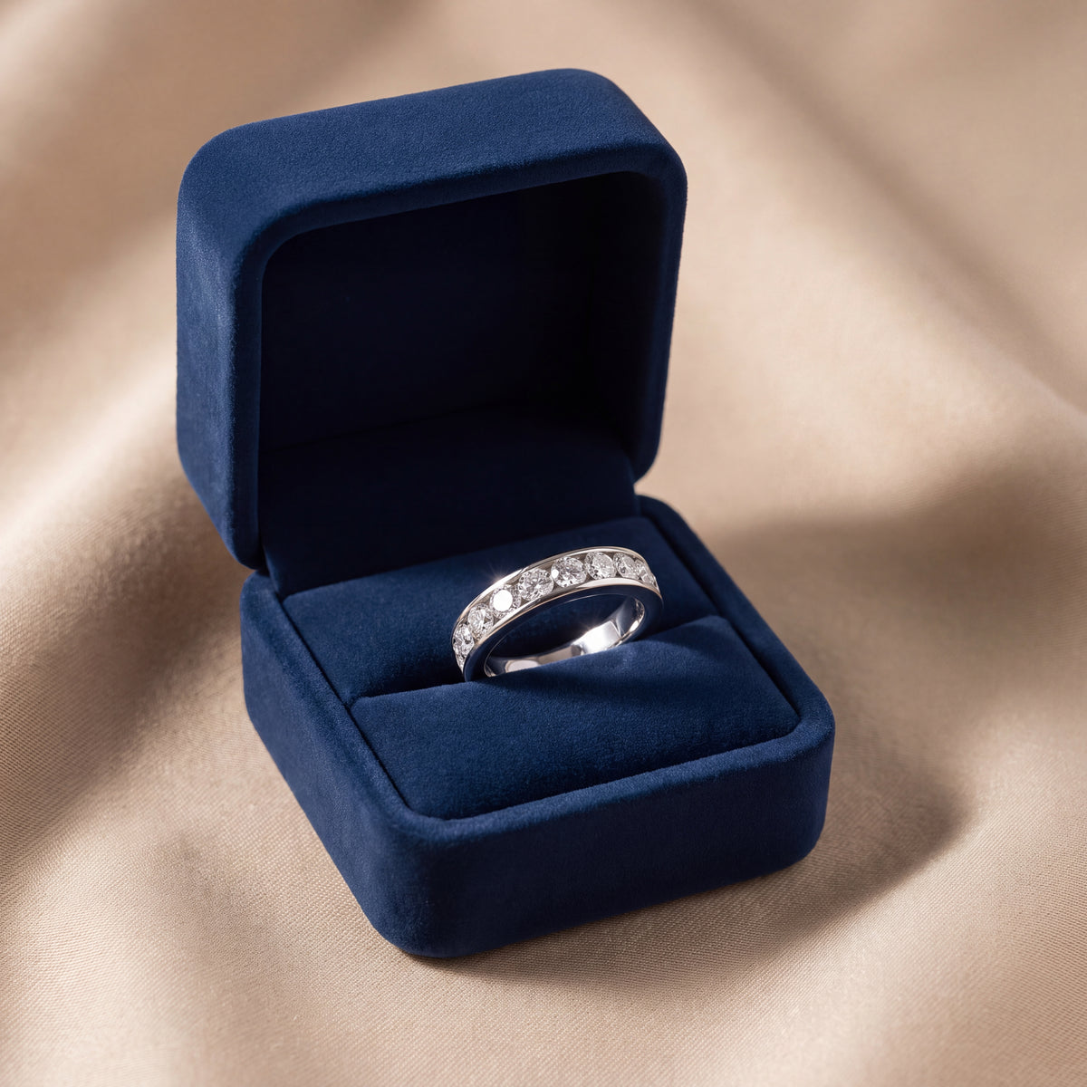 1.01 ct Channel Set Diamond Band in 14K White Gold