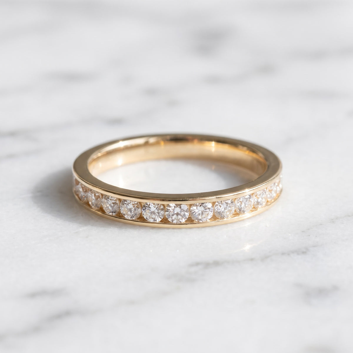 0.52 ct Channel-Set Diamond Band in 14K Yellow Gold