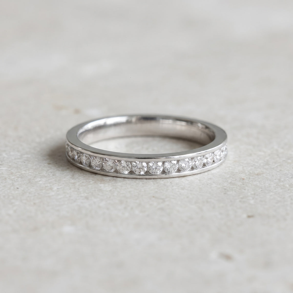 0.35 ct Channel-Set Diamond Eternity Ring in 14K White Gold