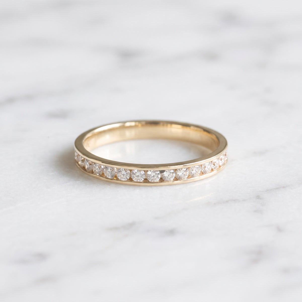 0.34 ct Channel-Set Diamond Eternity Ring in 14K Yellow Gold
