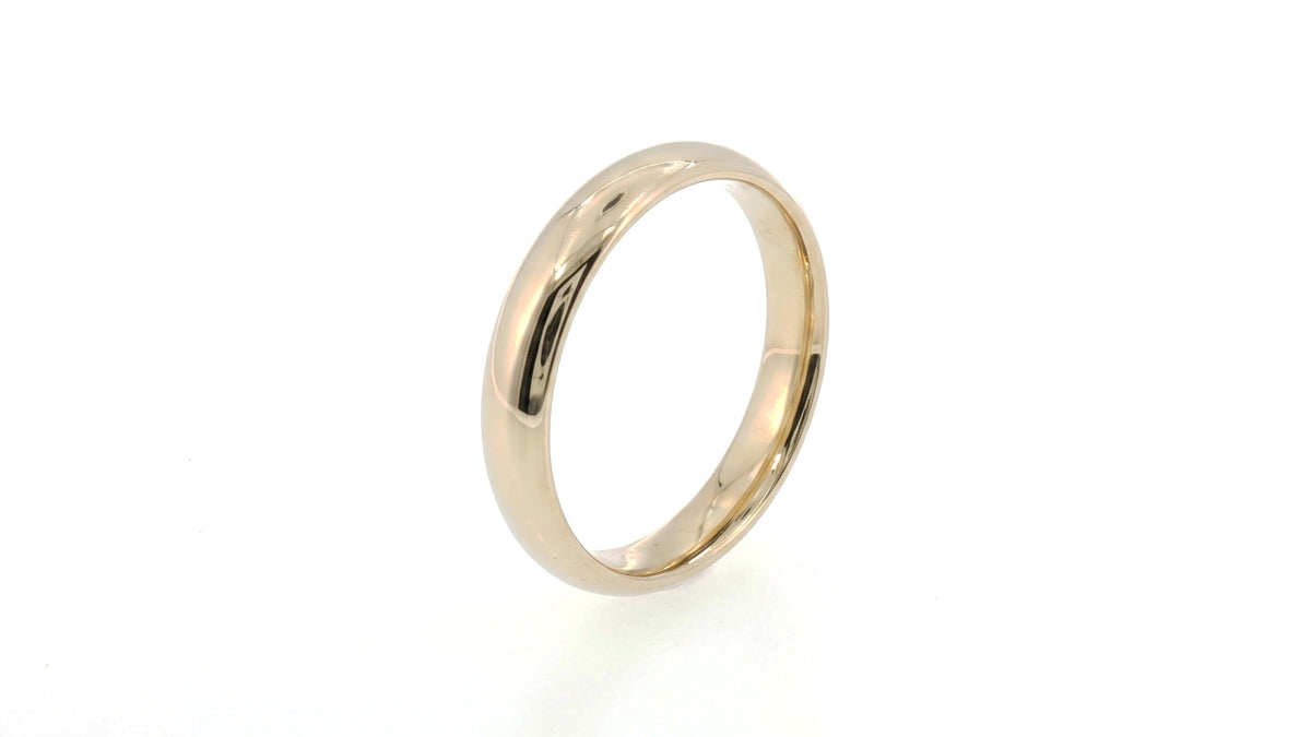 Classic Domed 4mm Band Ring in 14K Yellow Gold, studio