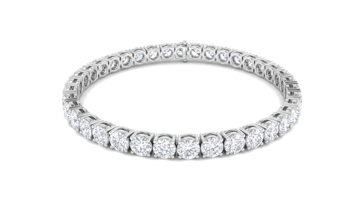 Classic Round Diamond Tennis Bracelet in 14K White Gold, studio