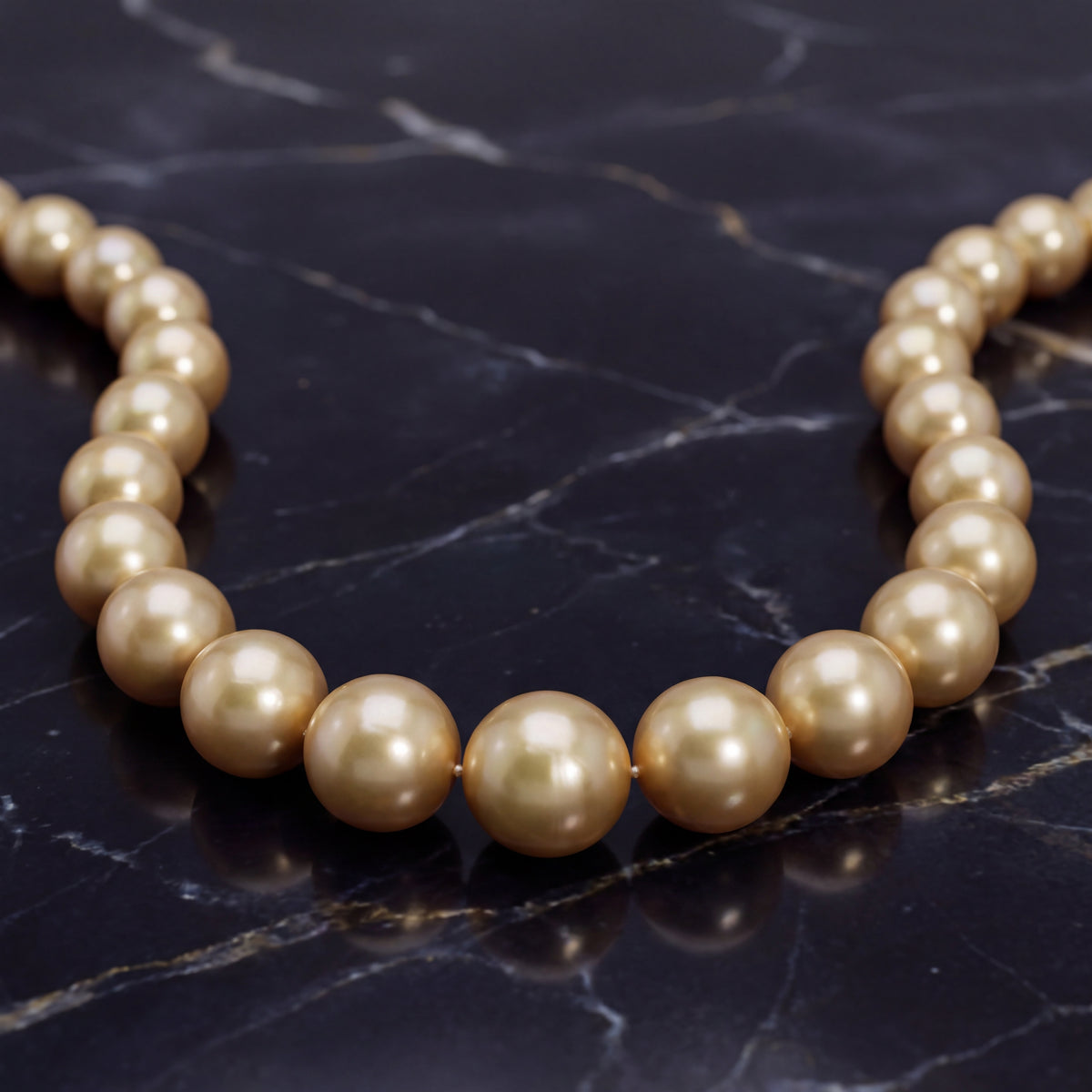 Golden South Sea Pearl Strand Necklace in 14K Yellow Gold