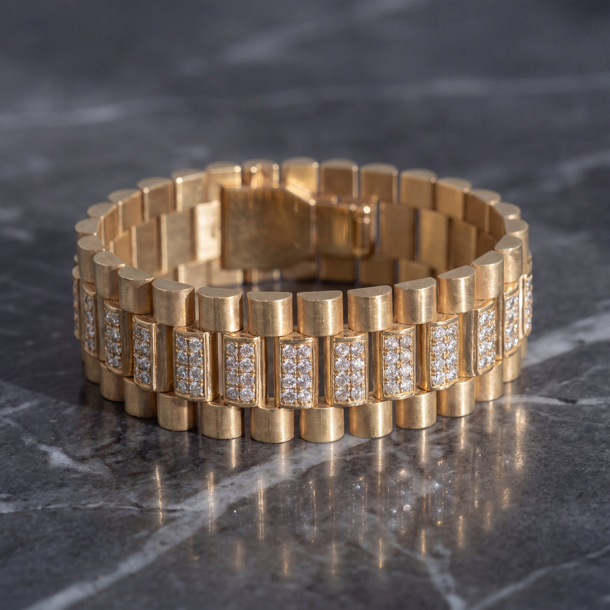 7.06 ct Diamond Link Bracelet in 18K Yellow Gold