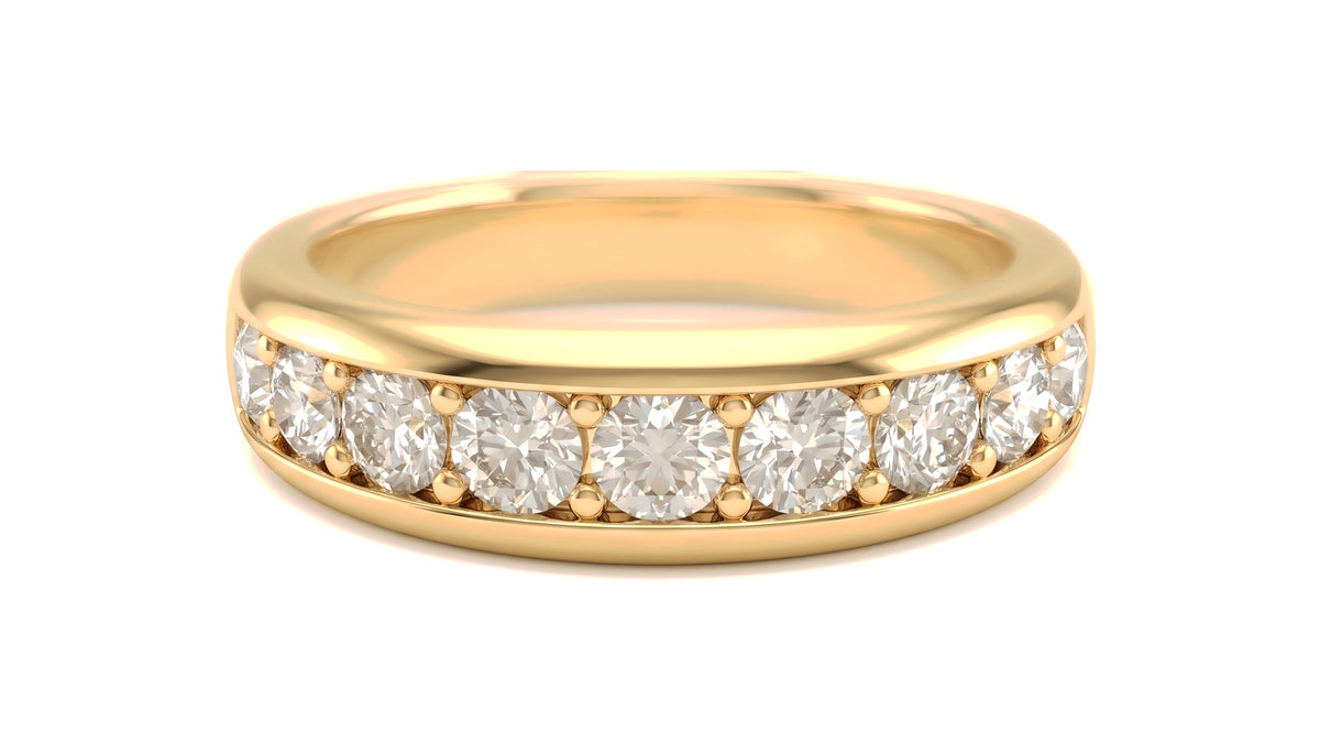 Diamond Band Ring in 14K Yellow Gold, studio
