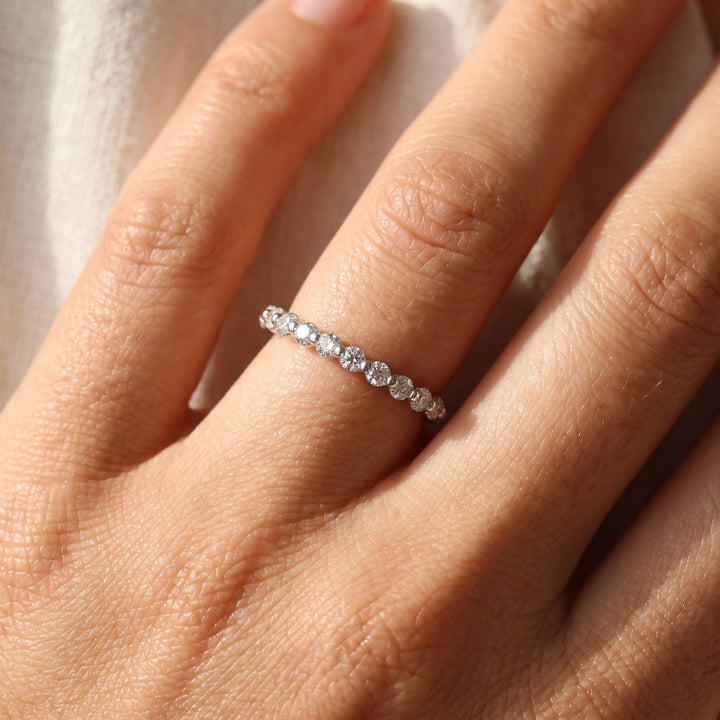 0.35 ct Diamond Eternity Ring in 14K White Gold, worn