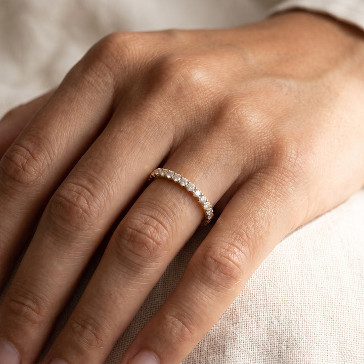 0.34 ct Diamond Eternity Ring in 14K Yellow Gold, worn