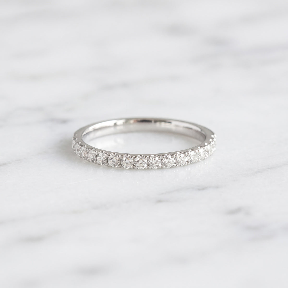 0.35 ct Diamond U-Prong Band in 14K White Gold
