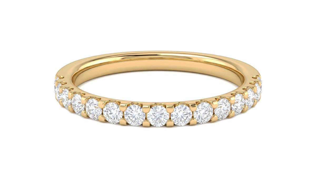 Diamond U-Set Band in 14K Yellow Gold, studio