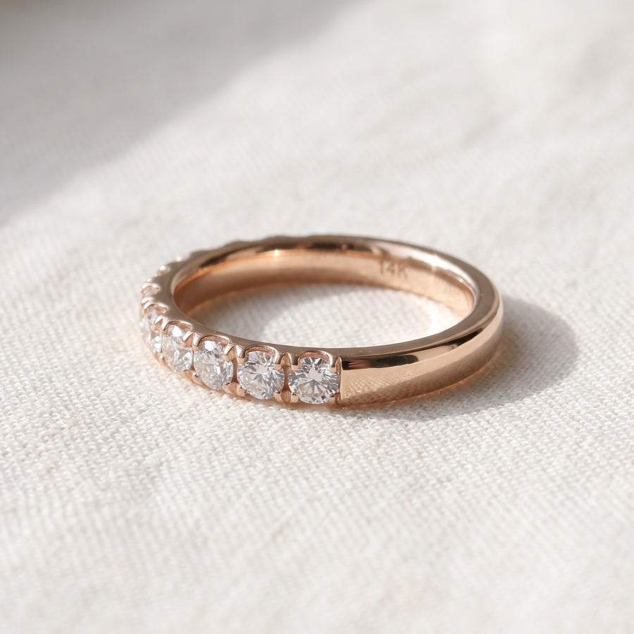Diamond 'U' Set Band in Rose Gold