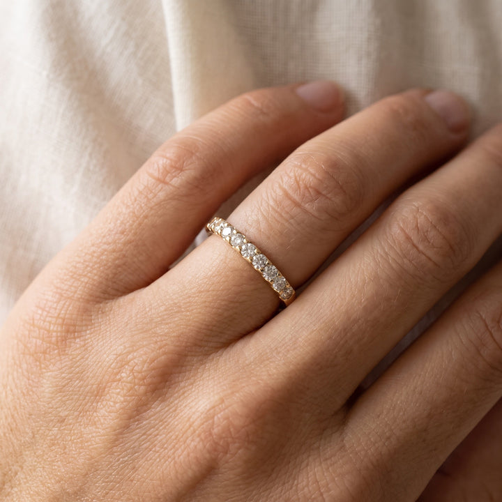 0.35 ct Diamond U-Set Band in 14K Yellow Gold, worn