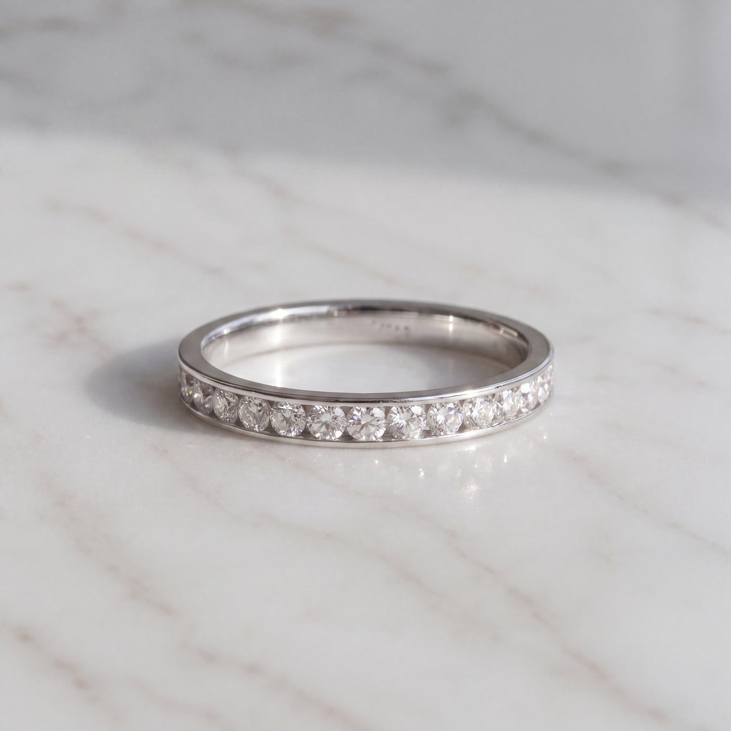 Channel-Set Diamond Band in White Gold