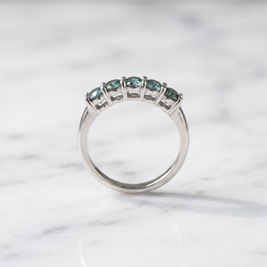 Five-Stone Alexandrite Ring in 14K White Gold