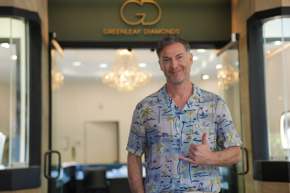 Andre Sengul in the doorway of Greenleaf Diamonds at the Shops at Wailea