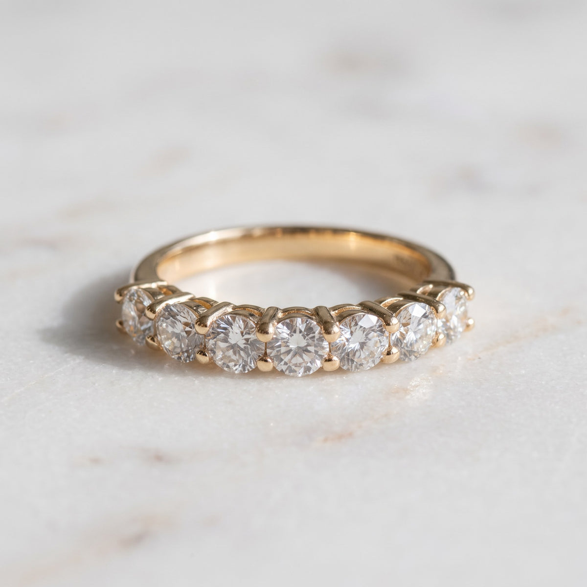 1.08 ct Round Diamond Half-Eternity Band in 14K Yellow Gold