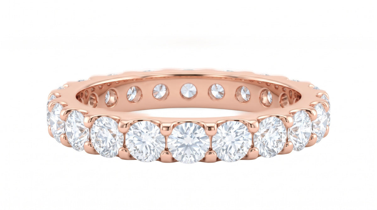 Round Diamond Eternity Ring in Rose Gold