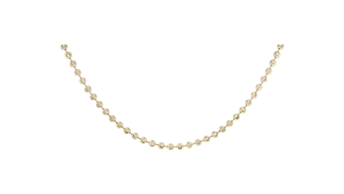 Textured Beaded Chain Necklace in 14K Yellow Gold, studio