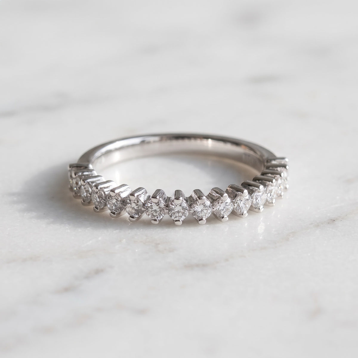 White Gold Two Prong Diamond Band