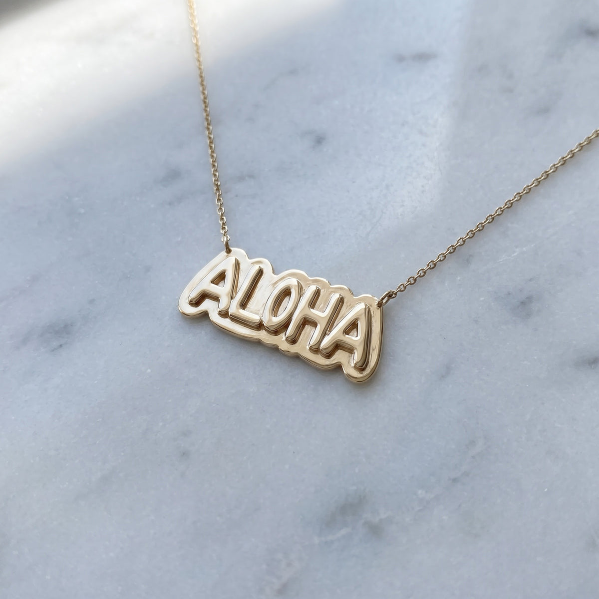 Yellow Gold "Aloha" Pendant Necklace