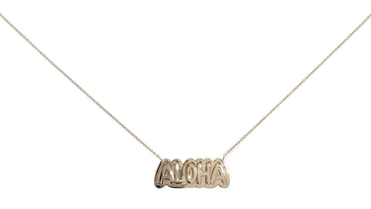 Yellow Gold "Aloha" Pendant Necklace