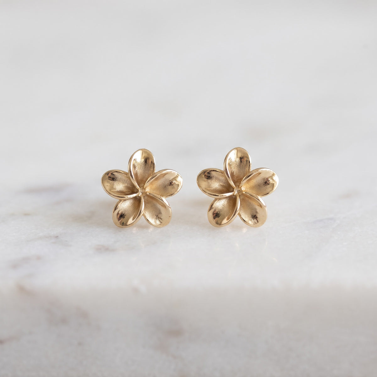 Floral Stud Earrings in 14K Yellow Gold