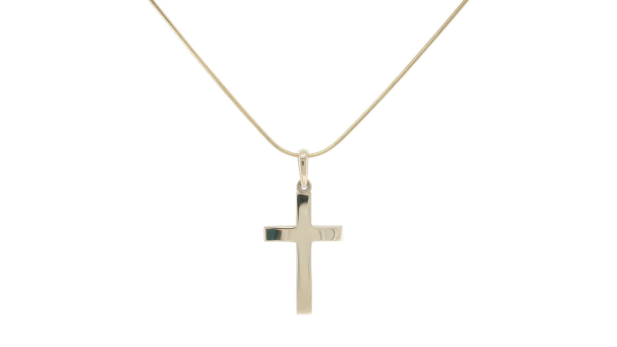 Yellow Gold Polished Cross Pendant Necklace