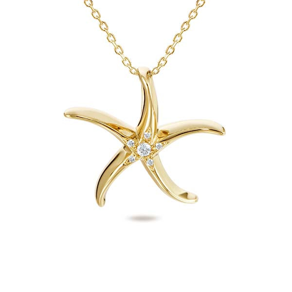 Starfish Pendant in 14k Yellow Gold