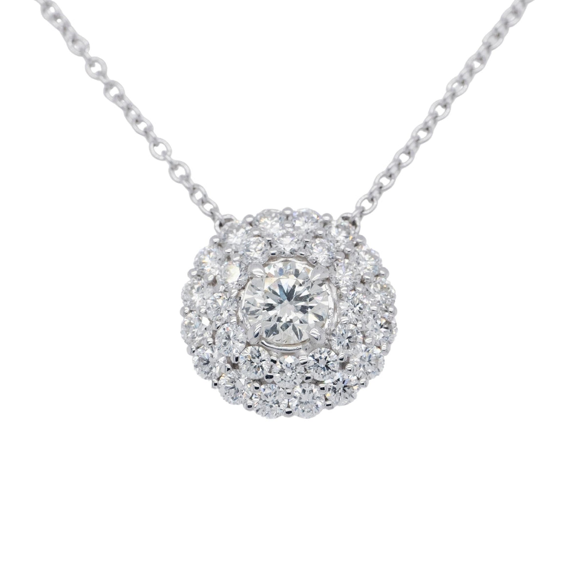 0.90 Carat Diamond Necklace in 18k White Gold