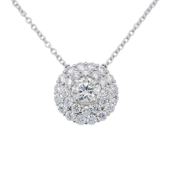 0.90 Carat Diamond Necklace in 18k White Gold