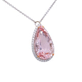 8.56 Carat Morganite Necklace in 14k Two-Tone Gold