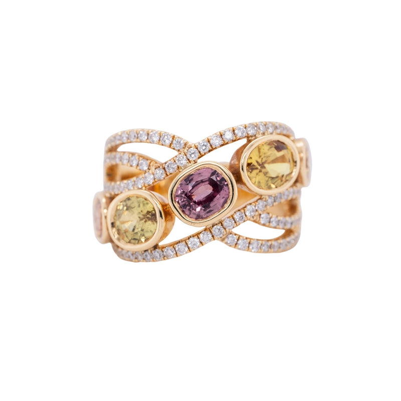 4.25 Carat Sapphire Gemstone Ring in 14k Yellow Gold