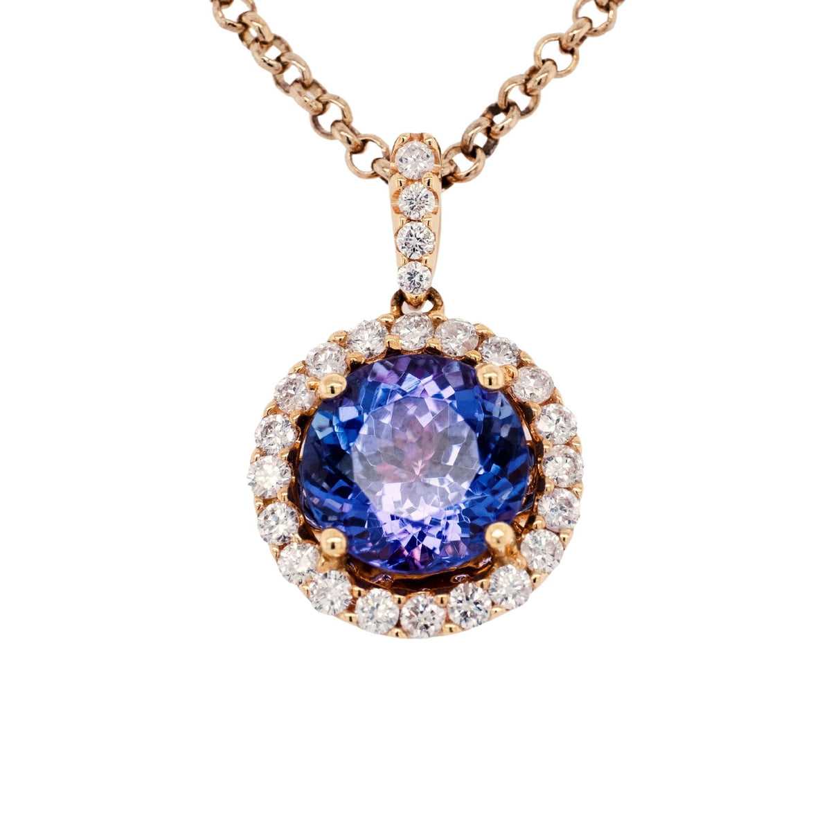 2.58 Carat Tanzanite Pendant in 14k Yellow Gold