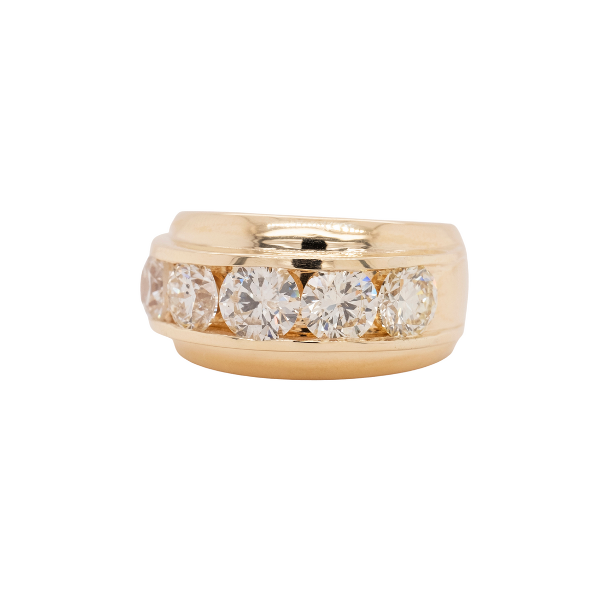 5.14 Carat Diamond Men's Wedding Band in 14k Yellow Gold