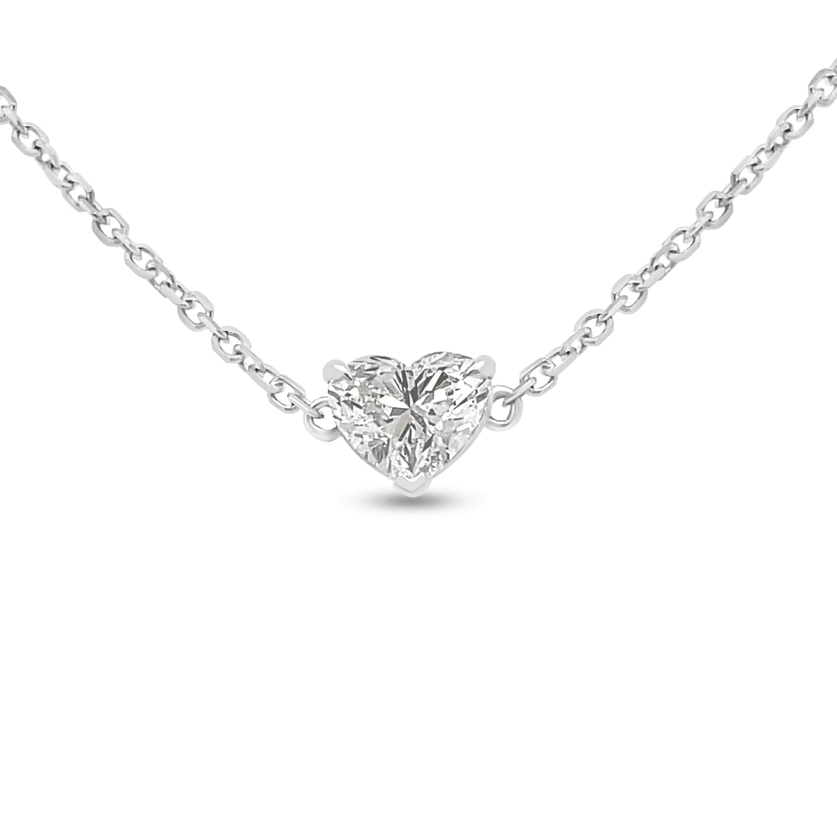 1.00 Carat Heart Diamond Pendant in 14k White Gold
