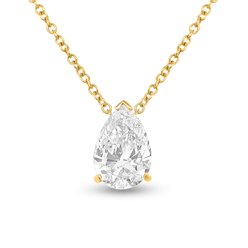 Carat Pear-Shaped Diamond Pendant in 14k Yellow Gold