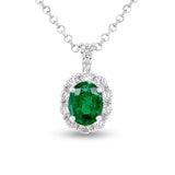 2.05 Carat Emerald Pendant in 14k White Gold