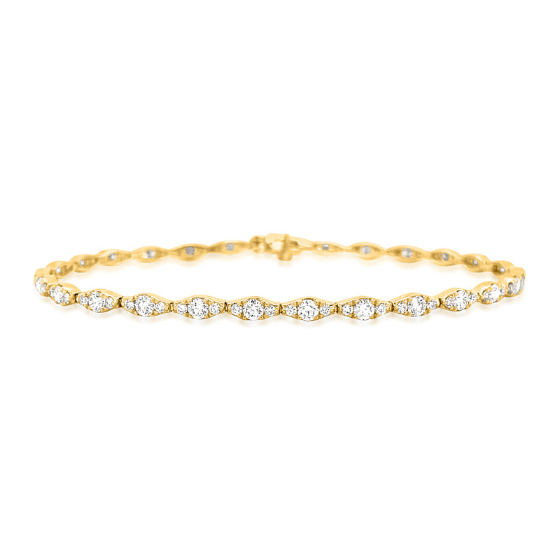 2.58 Carat Diamond Bracelet in 14k Yellow Gold