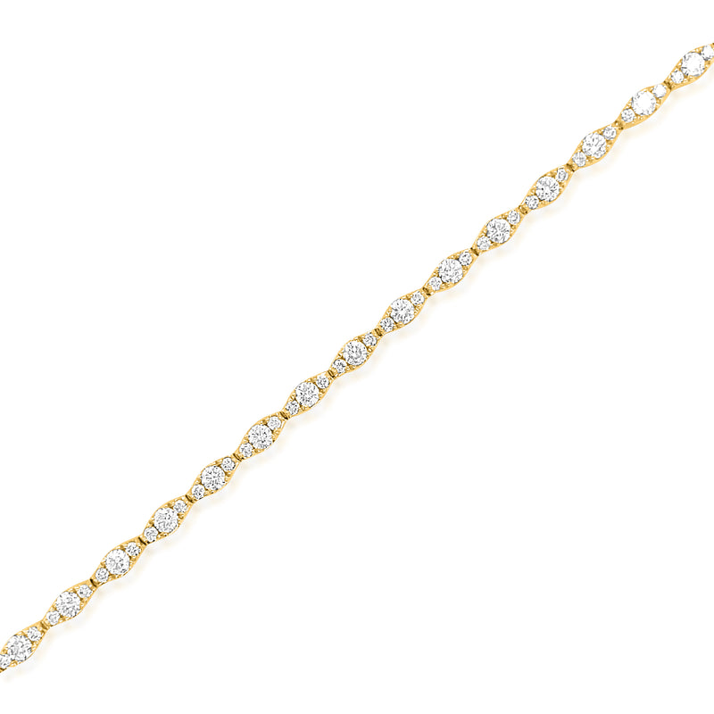 2.58 Carat Diamond Bracelet in 14k Yellow Gold