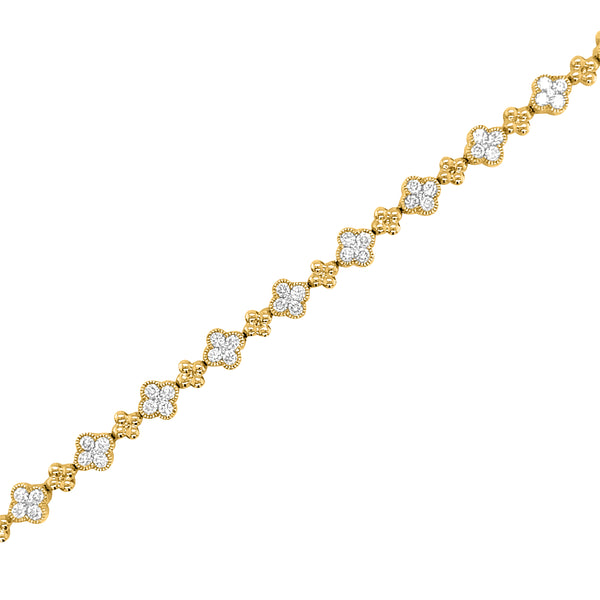 1.61 Carat Diamond Bracelet in 14k Yellow Gold