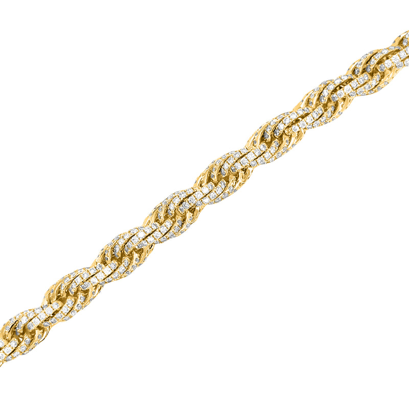 16.30 Carat Diamond Bracelet in 14k Yellow Gold