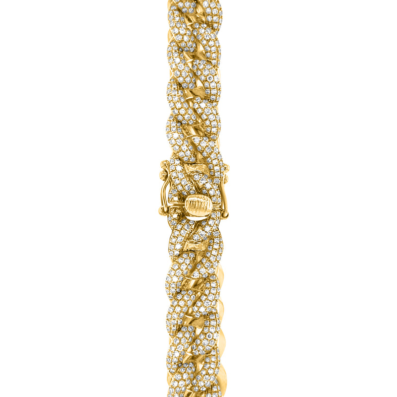 4.01 Carat Cuban Link Diamond Bracelet in 14k Yellow Gold