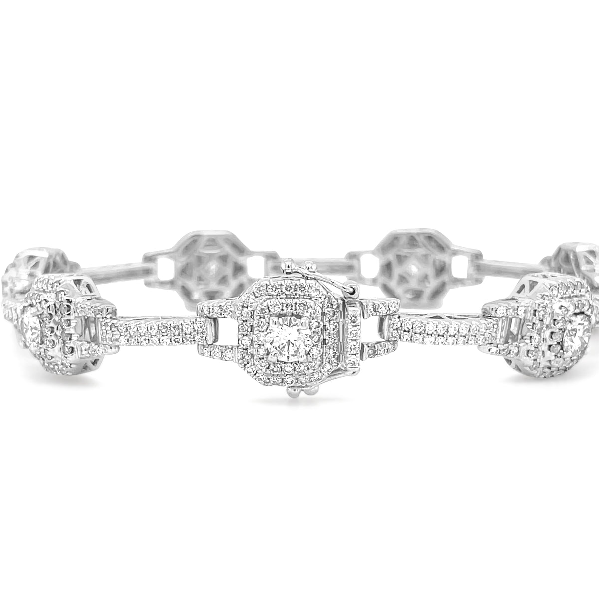 2.38 & 2.89 Carat Diamond Bracelet in 14k White Gold
