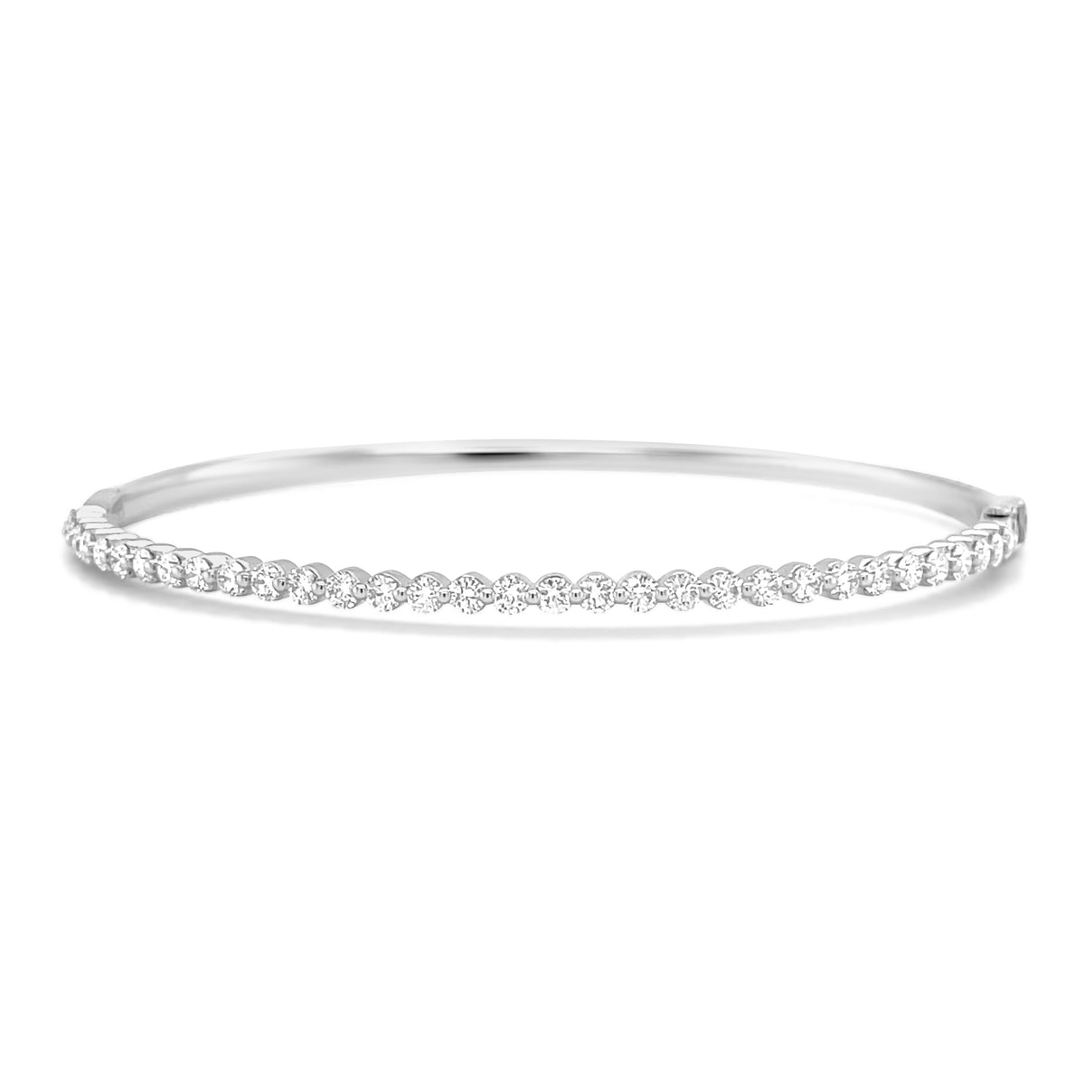 1.33 Carat Diamond Bangle in 14k White Gold