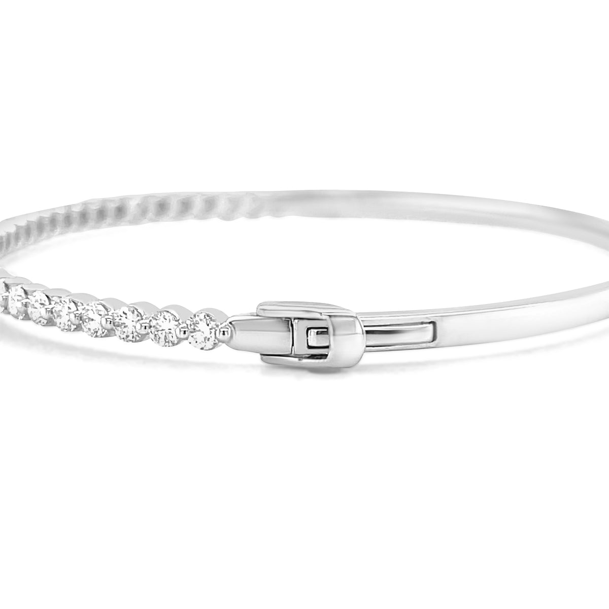1.33 Carat Diamond Bangle in 14k White Gold