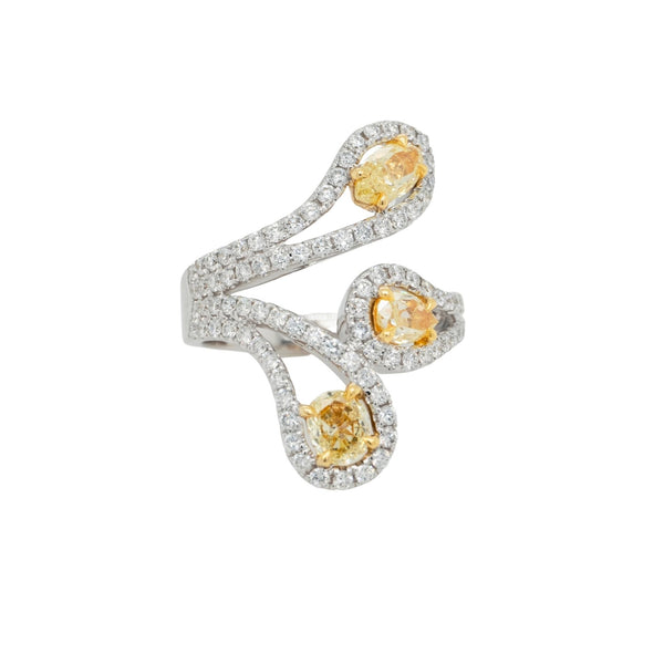 1.15 Carat Yellow Diamond Ring in 14k White Gold