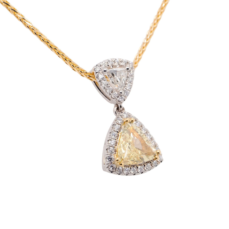 1.65 Carat Diamond Pendant in 14k Two-Tone Gold