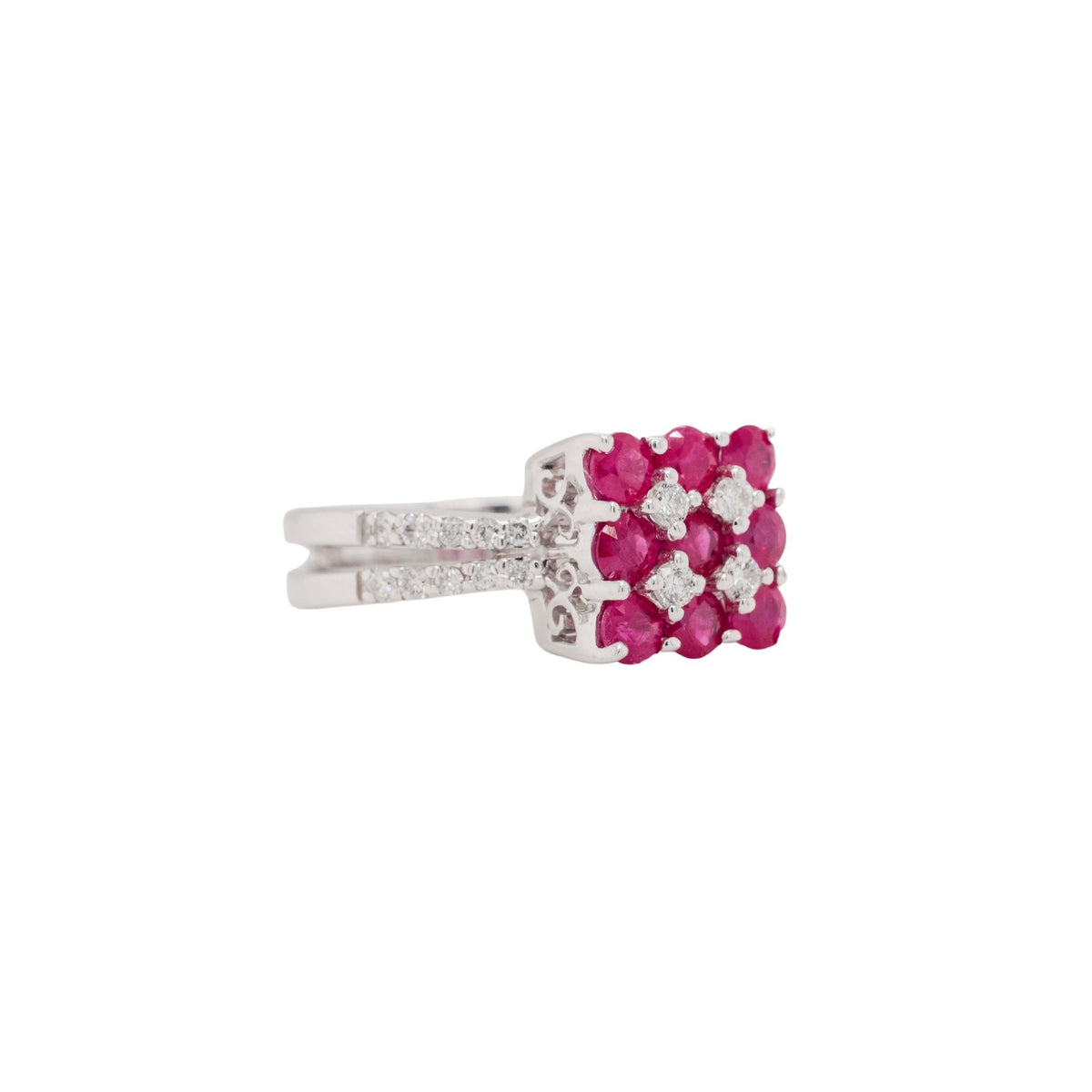1.29 Carat Ruby Gemstone Ring in 14k White Gold