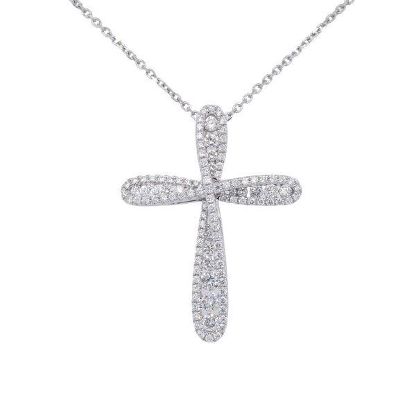 1.10 Carat Cross Diamond Pendant in 14k White Gold