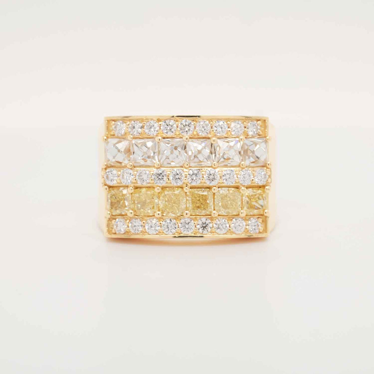 1.88 Carat Yellow Diamond Men's Wedding Band in 14k Yellow Gold